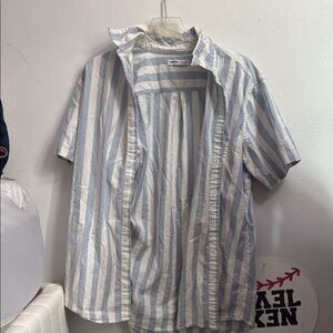 Sonoma Light Blue and White Striped Casual Shirt